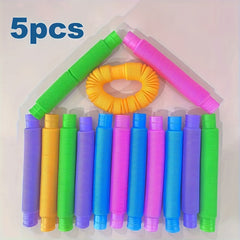 Colorful Telescoping Tubes Creative Toys for Kids Mixed Bright Colors