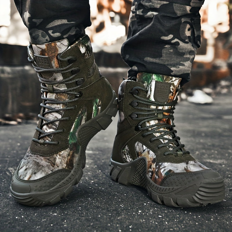 Men's Camo Hiking Boots, Breathable & Non-Slip