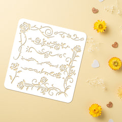 HandMaker PET Hollow Out Drawing Stencil June Rose 30x30cm