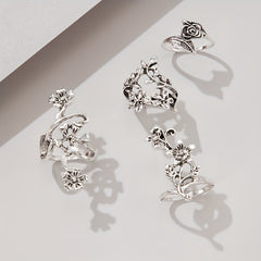 Boho Flower Stackable Leaf Finger Rings Set of 4