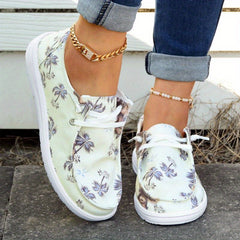 Women's Printed Canvas Slip On Loafers