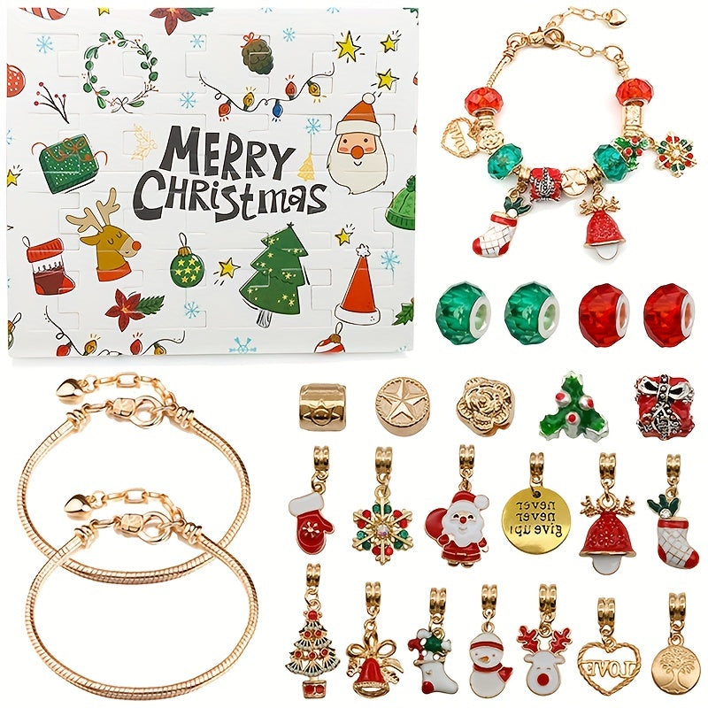24Pcs Christmas DIY Bracelet Beads Advent Calendar