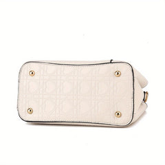 Heart Pattern PU Handbag with Zip Closure for Daily Commute