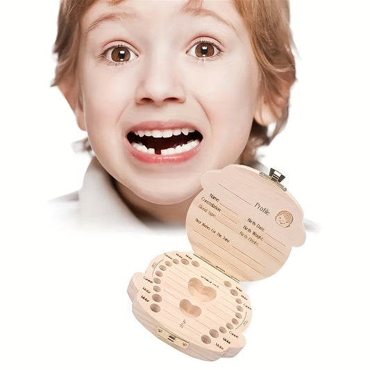 Wooden Keepsake Tooth Organizer Box for Children