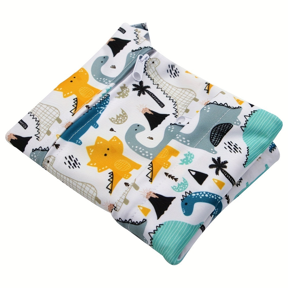 Cartoon Wet & Dry Bag Waterproof Reusable 2 Zippered Pockets & Handle