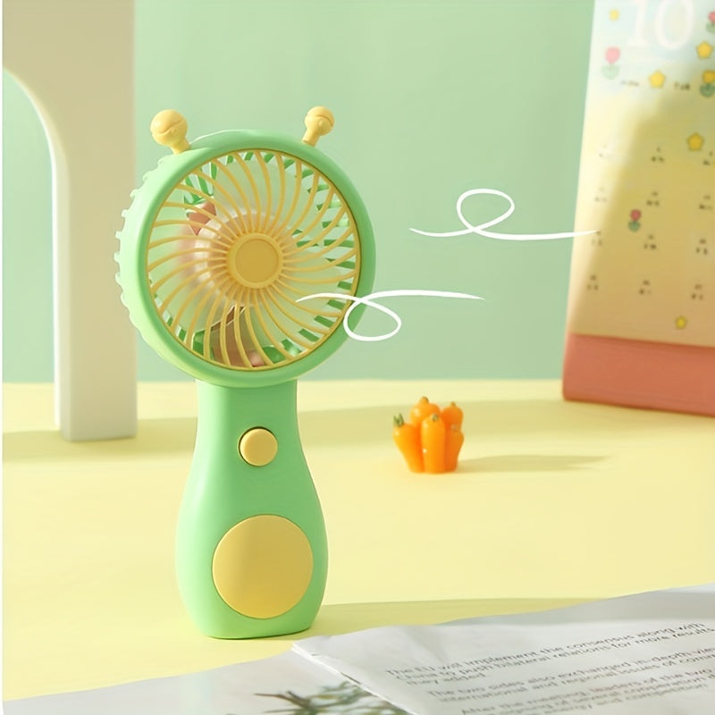 Cartoon Snail Handheld Fan USB Rechargeable Mini Pocket Fan