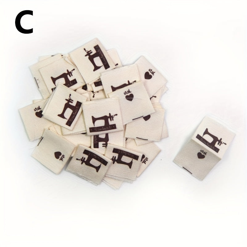 50pcs Clothing Collar Label Sheep Flower Wreath Scissors Pins Buttons