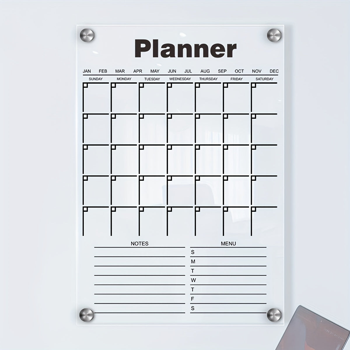Acrylic Transparent Planner Message Board with Nails
