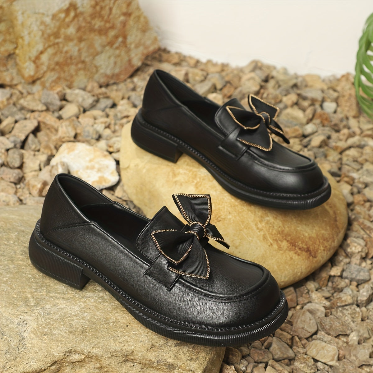 Women's Bowknot Soft Sole Flat Loafers Slip On Shoes