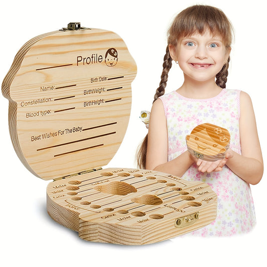 Baby Tooth Box Keepsake For Girls Wooden Tooth Storage And Saver Box