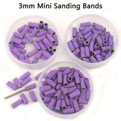 Purple 50pcs 3mm Nail Sanding Bands + 1pcs Mandrel Manicure Pedicure