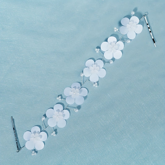 Flower Double Side Hair Clip Bobby Pin With Beads Head Jewelry