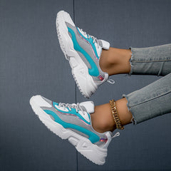 Women's Heighten Chunky Sneakers Breathable Mesh Lace Up Running Shoes
