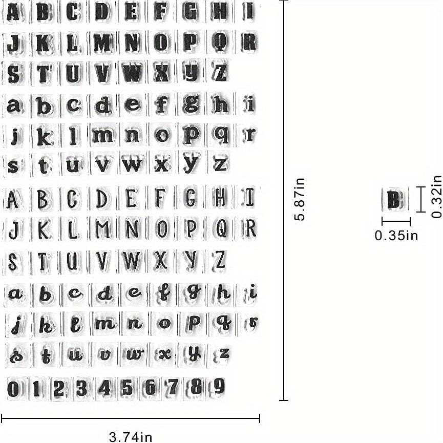 Alphabet Clear Stamps DIY Scrapbook Seal Capital Lower Case Numbers Month Year
