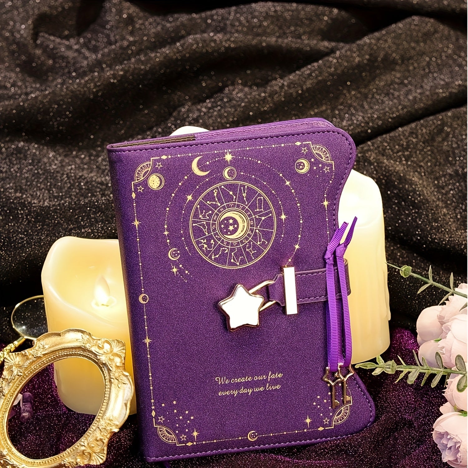 Enchanted Matte Diary B6 Size Lock & Key Purple Cover