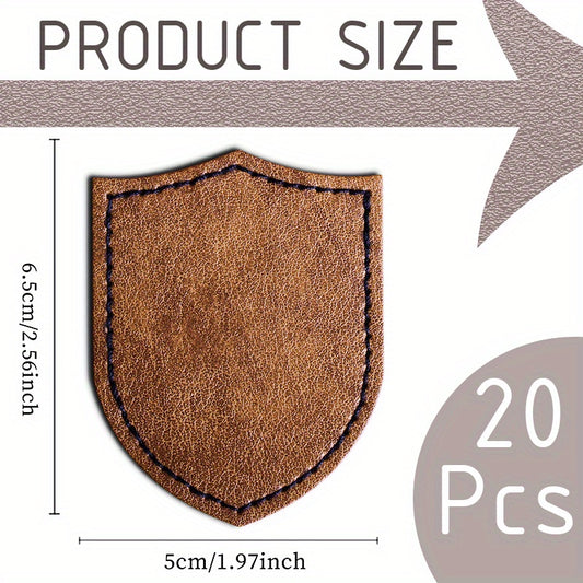 20 PCS Embroidered Heart Applique Patches Adhesive Leatherette Hat Patches