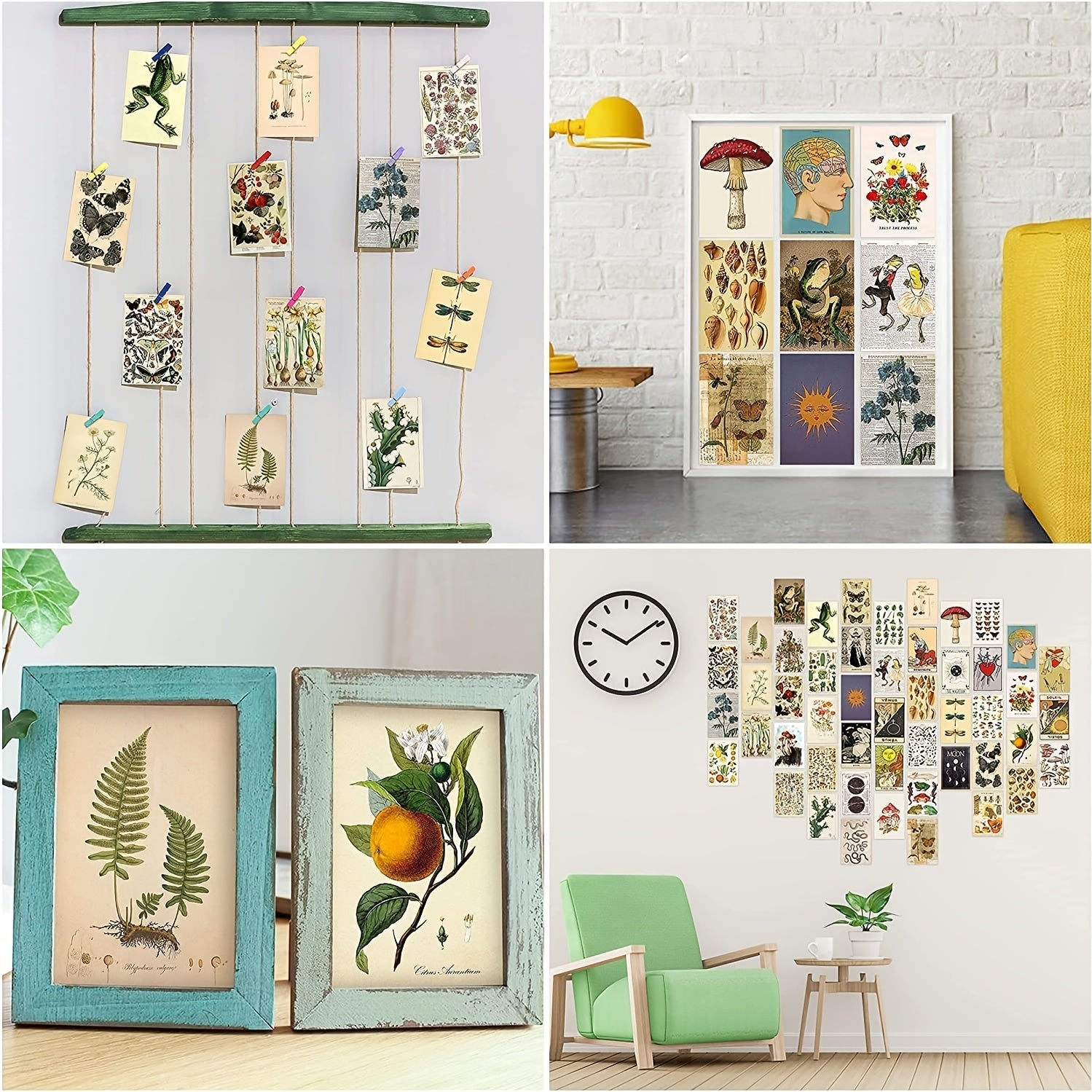 50pcs Retro Wall Collage Kit Small Posters Photo Collection Bedroom Decor