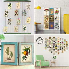 50pcs Retro Wall Collage Kit Small Posters Photo Collection Bedroom Decor