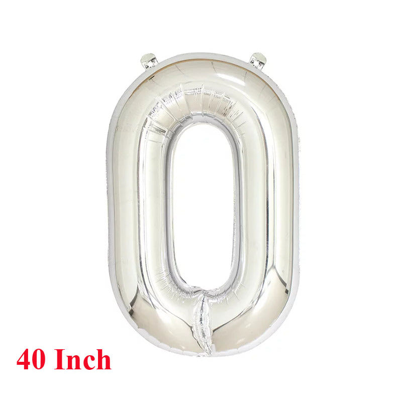 Silver Aluminum Film Large Numbers 0-9 for Party Decoration