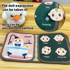 Interactive Toddler Cognition Book Baby Soft Toy Emotion Fabric Book