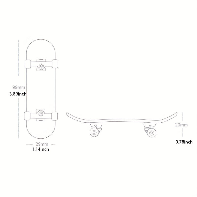 Pro Finger Skateboard 5-Layer Maple Wood Alloy Wheel Swingable Toy