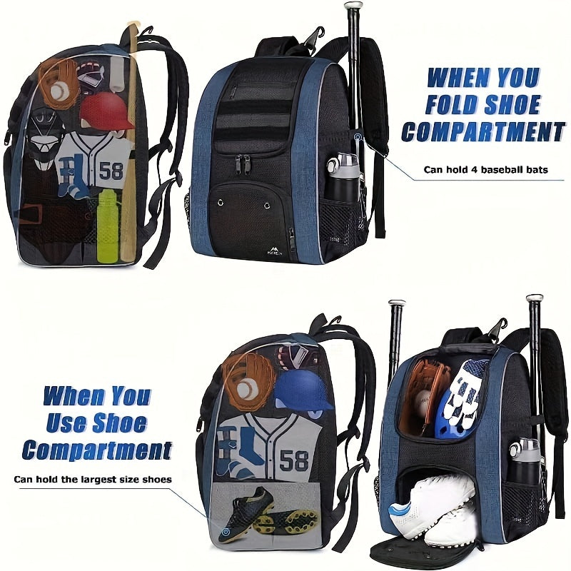 MATEIN Baseball Backpack Softball Bag With Shoes Compartment For Men