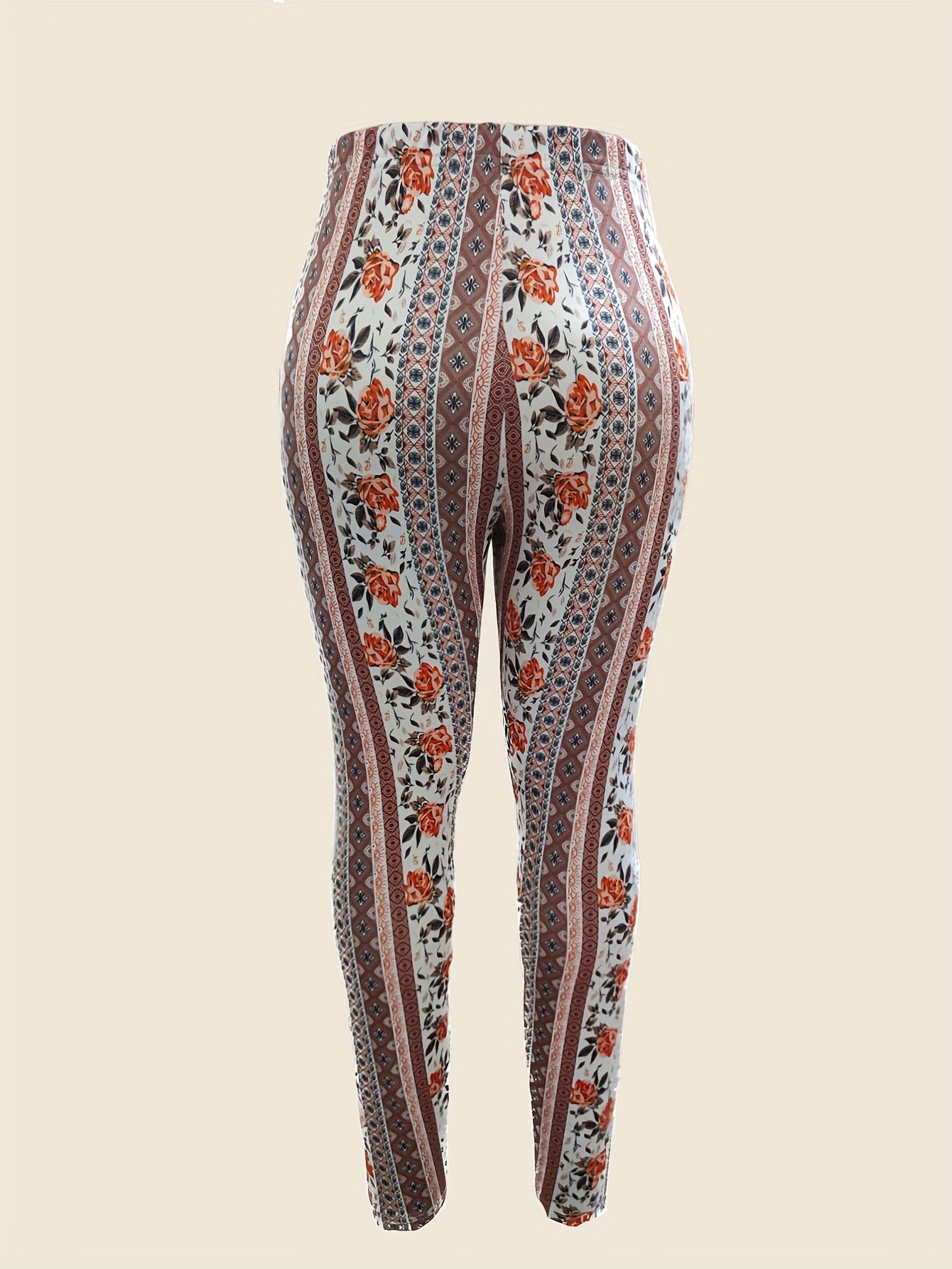 Boho Patchwork Print High Rise Skinn Pants