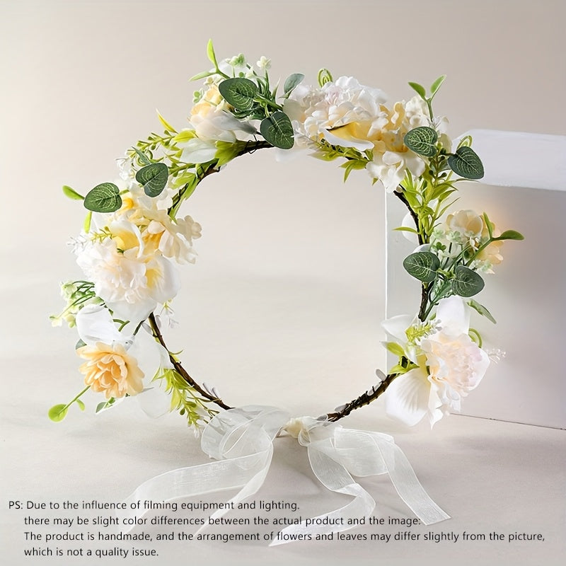 Floral Headband Wedding Hair Accessory Greenery Crown Bridal Photo Shoots