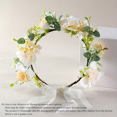Floral Headband Wedding Hair Accessory Greenery Crown Bridal Photo Shoots