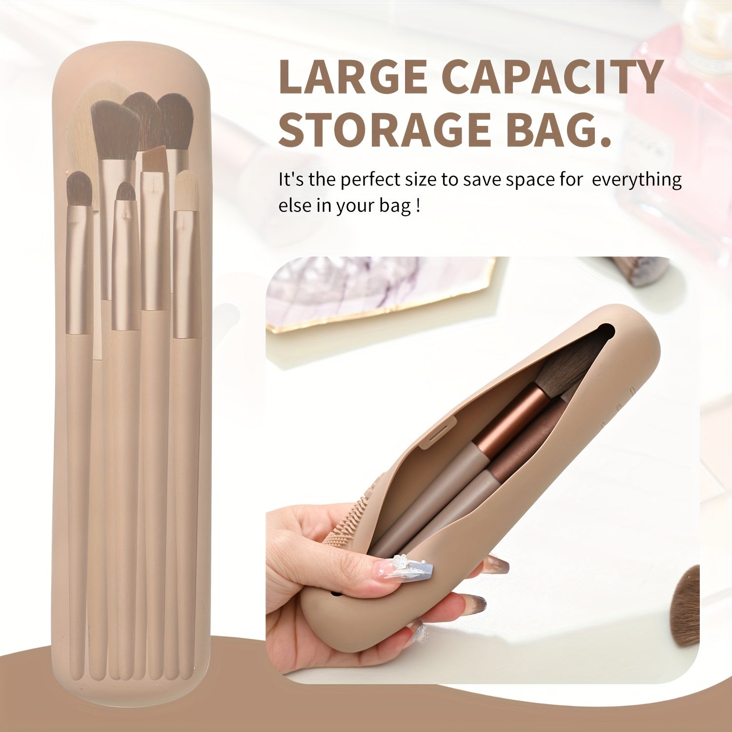 Silicone Makeup Brush Holder Travel Organizer