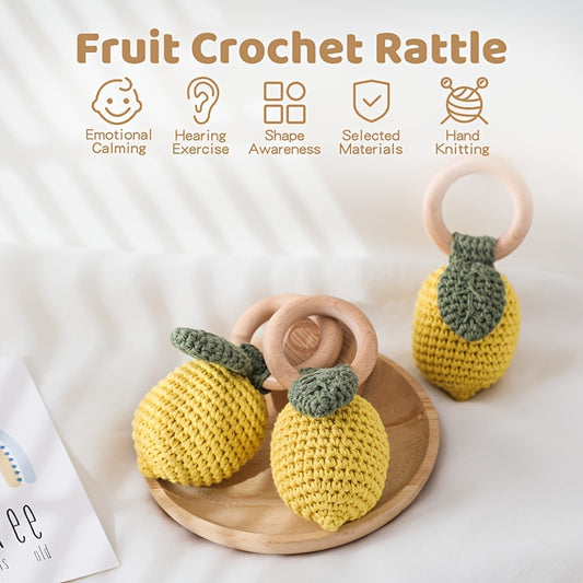 Fruit Crochet Rattle Bell Toy for Babies
