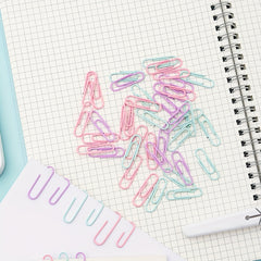 200pcs Boxed Macaron Paper Clip 28mm Office Data Clip Anti Rust Paper Clamp