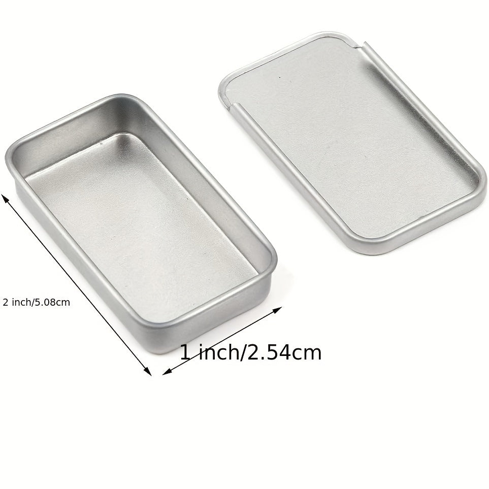 6pcs Mini Storage Jar Empty Tin Containers 1oz Rectangular