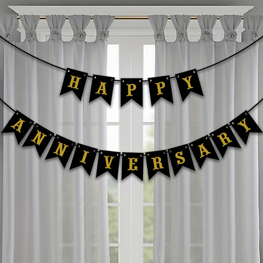 Anniversary Banner Monogram Fishtail Colorful Flag Pull Flower Party Supplies
