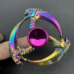 Colorful Sickle Shaped Metal Spinner Toy for Kids