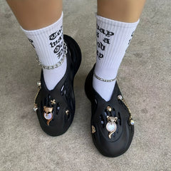 Fox Shape Crystal Shoe Charms for Sandals, Shoes - Metal Shoe Accessories