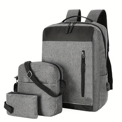 3pcs Large Capacity Backpack Crossbody Bag Clutch Purse Set
