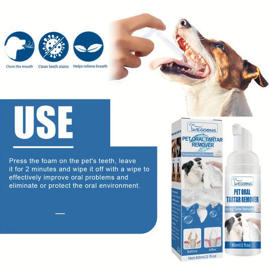 Pet Tartar Remover Foam for Yellow Teeth 60ml
