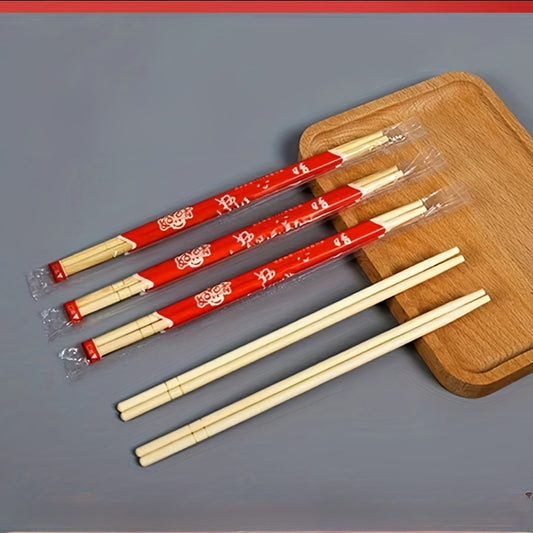 100 Pairs Disposable Chopsticks Red Festive Packaging Takeaway Restaurants Snack
