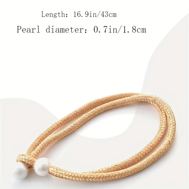 2pcs Faux Pearl Curtain Ties Curtain Rope Adjustable Curtain Fixings Tiebacks