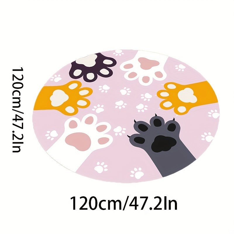 Cartoon Space Astronaut Round Rug Carpet Kids Play Crawl Soft Floor Mat