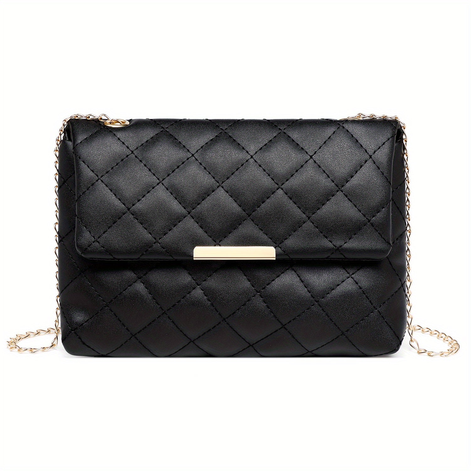 Argyle Quilted Shoulder Bag Chain Crossbody Bag Small Flap Square Purse