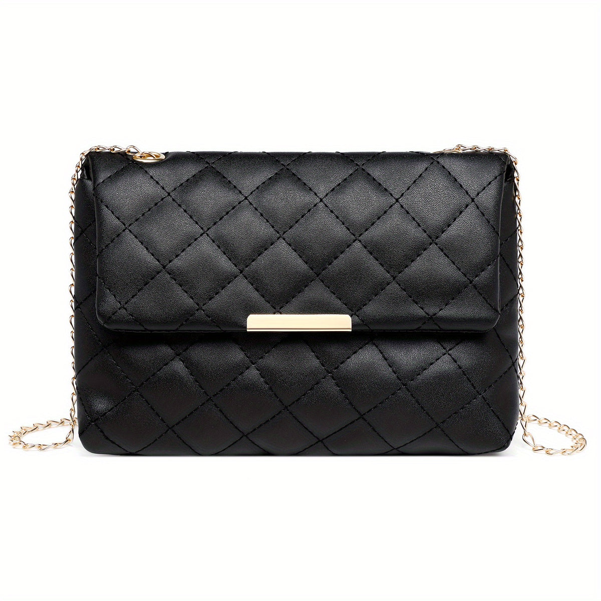 Argyle Quilted Shoulder Bag Chain Crossbody Bag Small Flap Square Purse