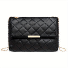 Argyle Quilted Shoulder Bag Chain Crossbody Bag Small Flap Square Purse