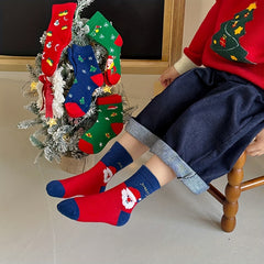5 Pairs Kids Christmas Crew Socks Fun Novelty Children's Socks