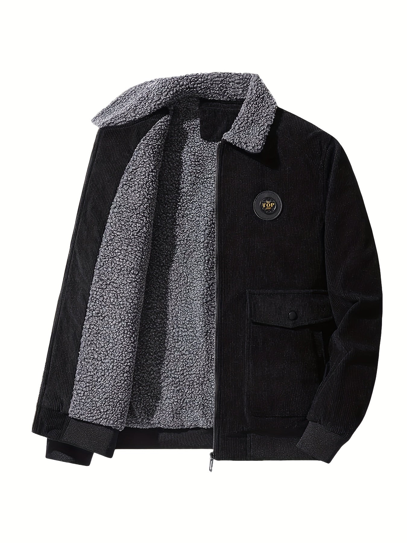 Men's Corduroy Fleece Jacket for Winter