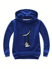 Astronaut Pattern V Neck Long Sleeve Sweatshirt For Girls Kids