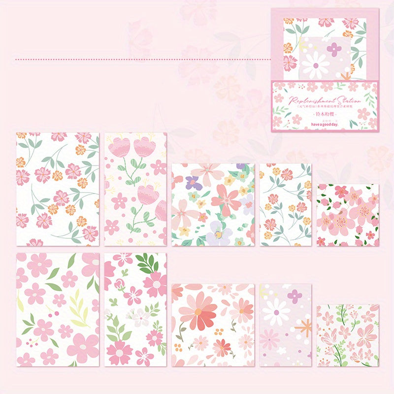 30Pcs Vintage Floral Background Art Craft Paper