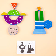 Wooden Cartoon Shadow Matching Puzzle - Educational Brain Training Tool