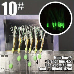 1 Pack Lunker Sabiki Rig with Luminous Bead Night Fishing Tackle